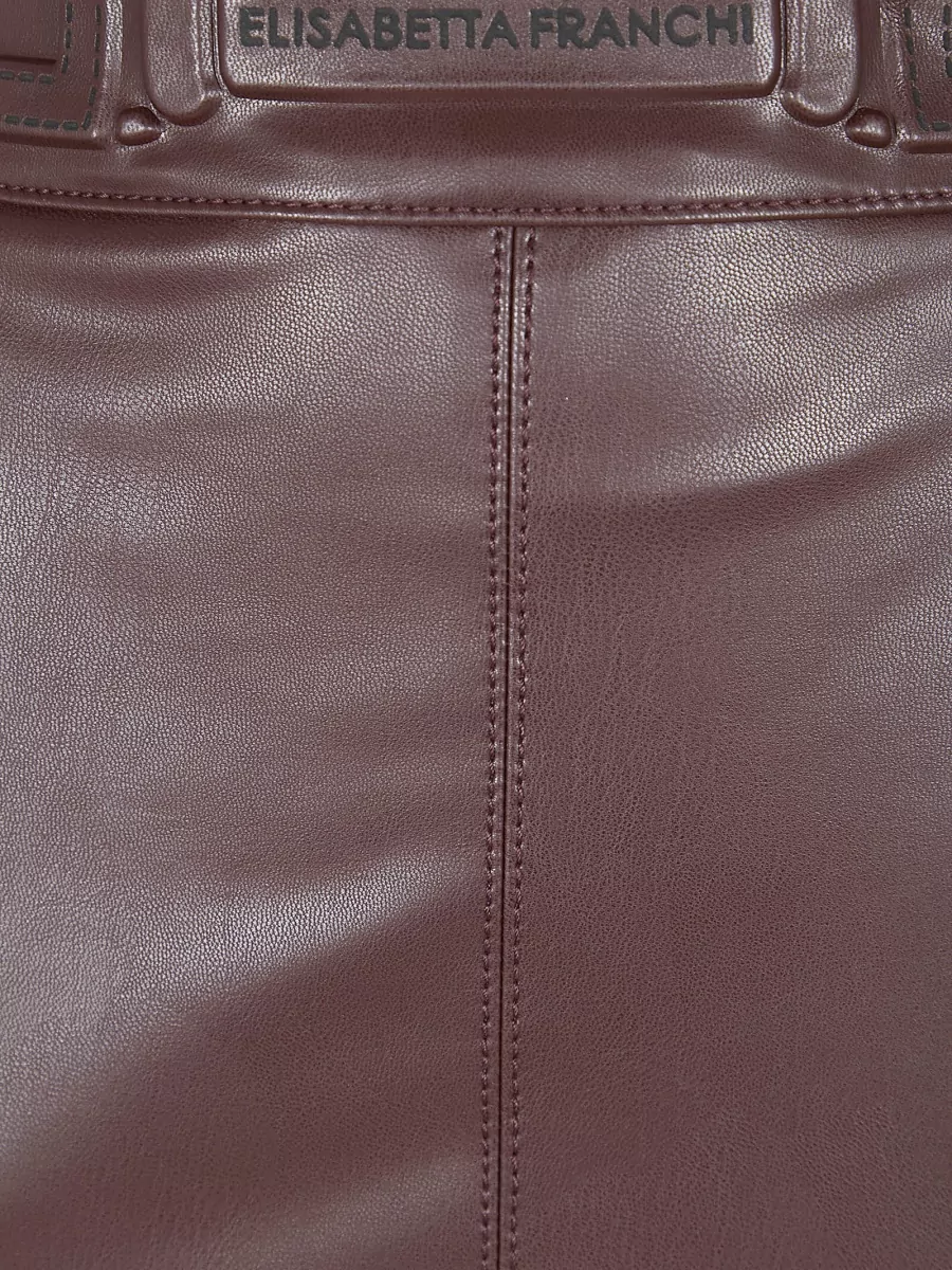 Elisabetta Franchi High Waist Midi Skirt Back Slit