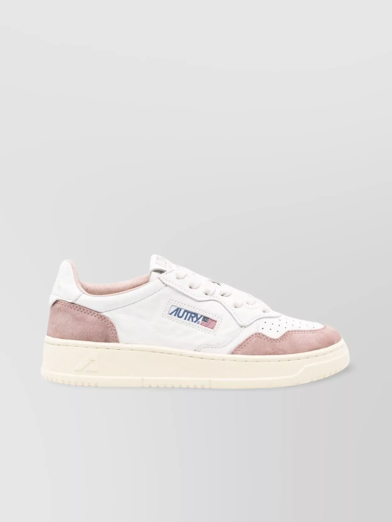 Autry Medalist Low Goat Suede Wht Powder Sneakers In Yellow