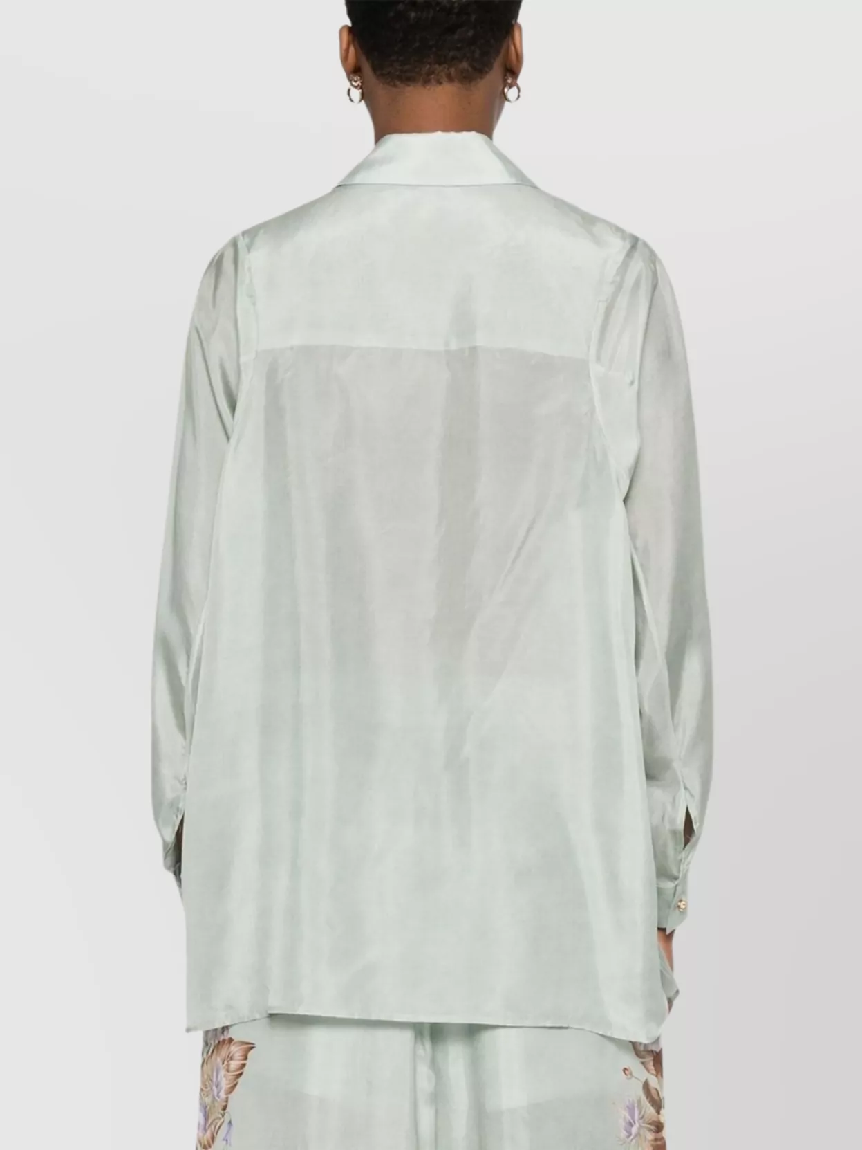 Zimmermann Floral Silk Shirt Featuring Buttoned Cuffs