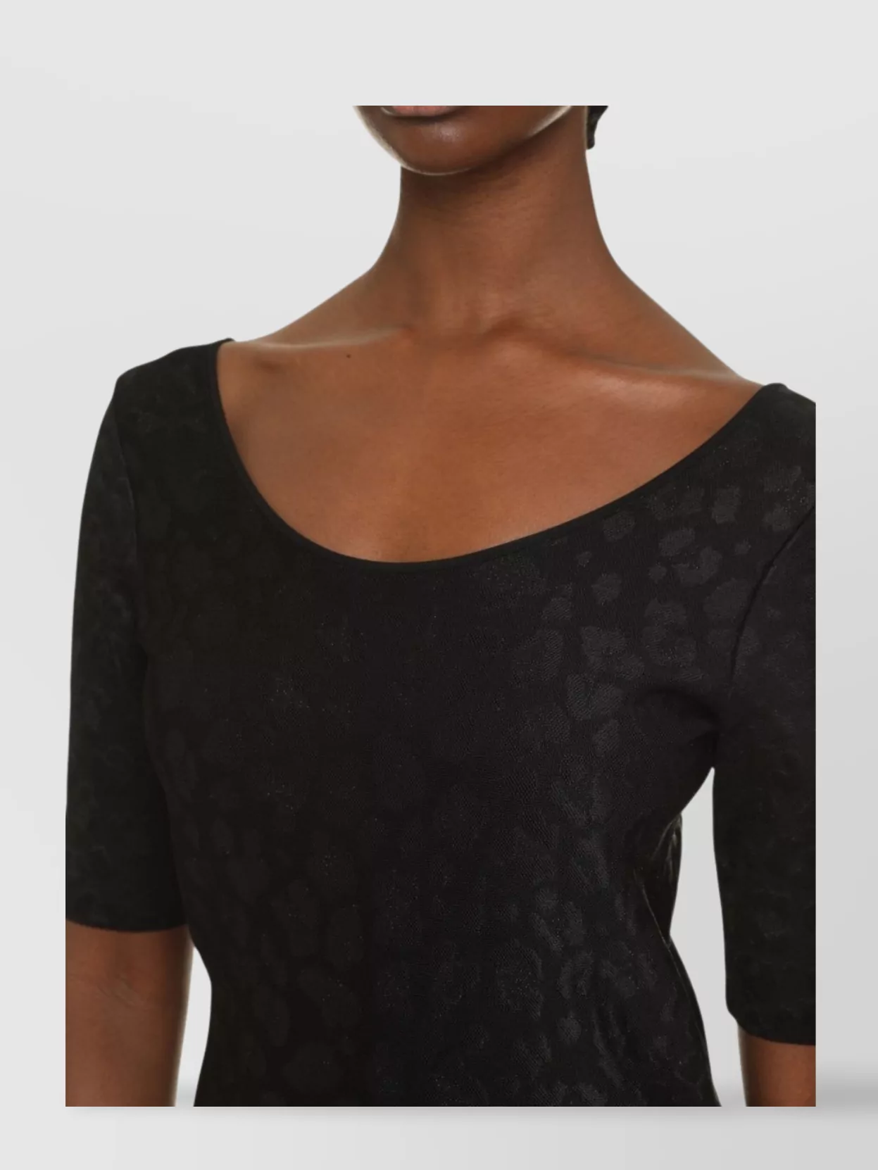 Versace Mini Dress With Flared Skirt And Scoop Neckline In Black
