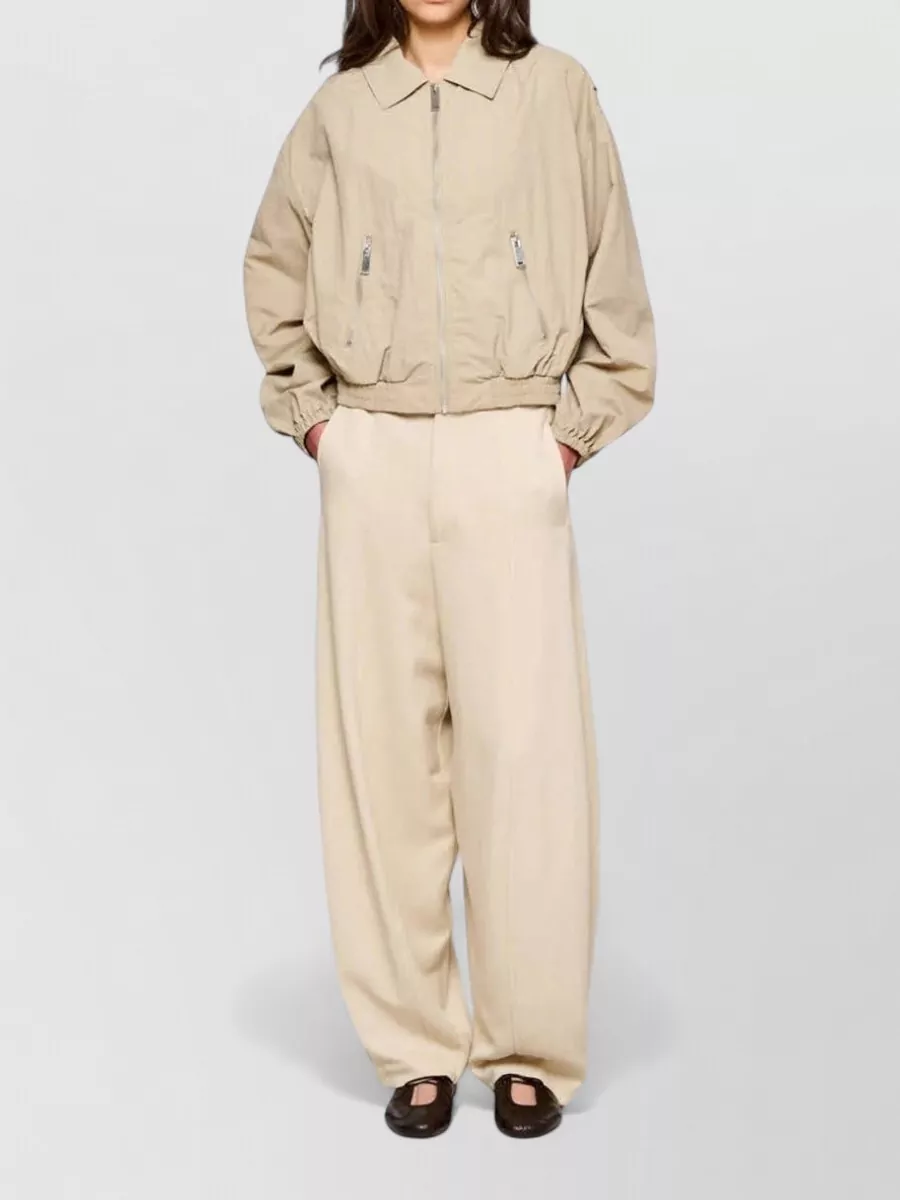 Oof Wear Nylon Bomber Jacket Collared Design Cuffs
