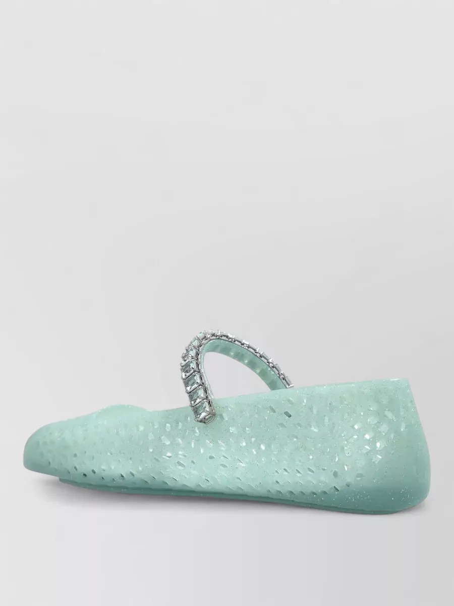 Jimmy Choo crystal embellished jelly ballerina shoes