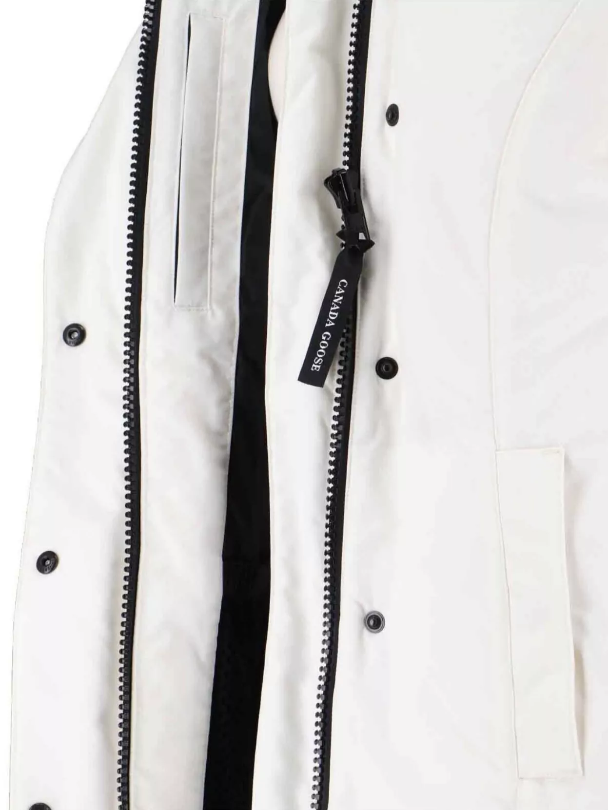 Canada Goose Long Hooded Quilted Jacket And Pockets