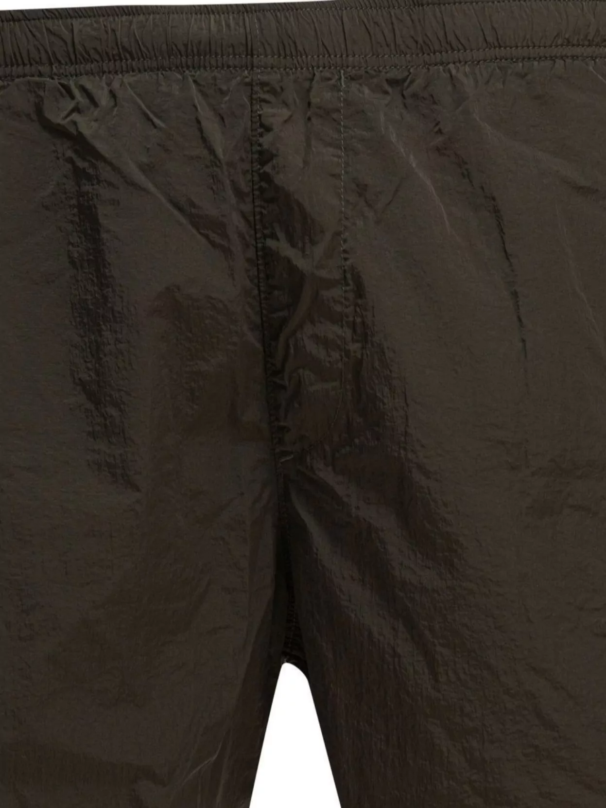 C.p. Company R Elastic Waistband Swim Short With Side Pockets In Brown