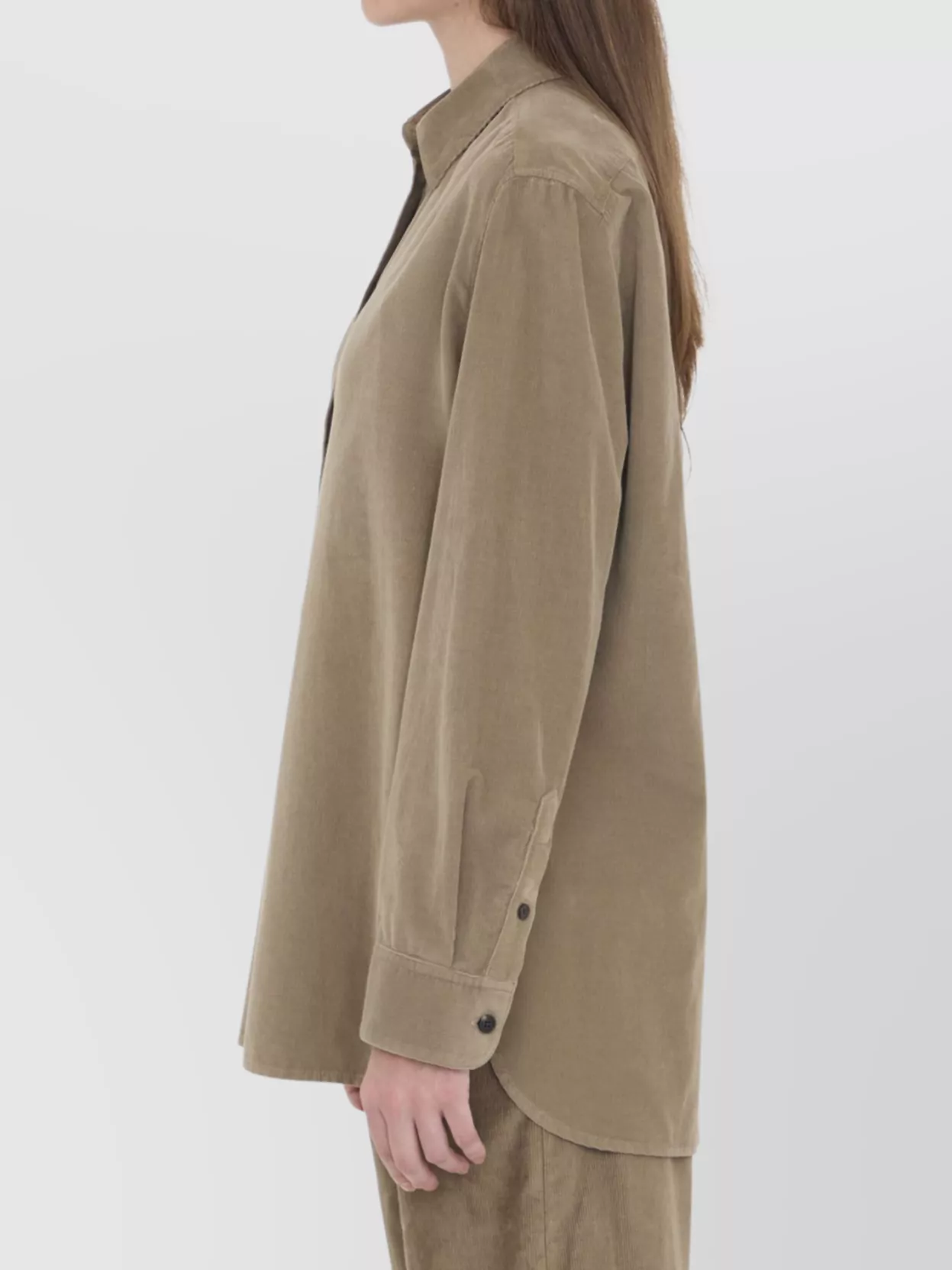 The Row Fitted Corduroy Shirt Featuring Pointed Collar