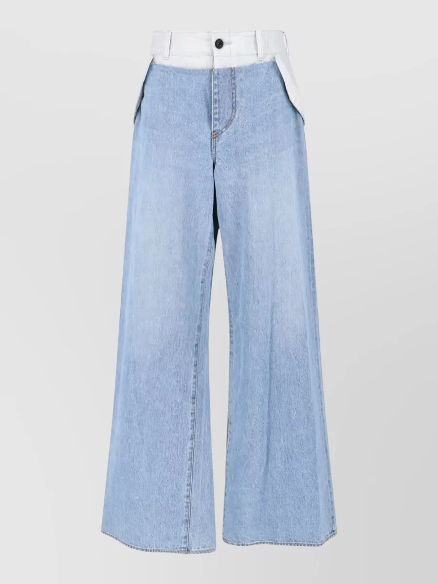 Sacai Straight-leg wide-leg trousers