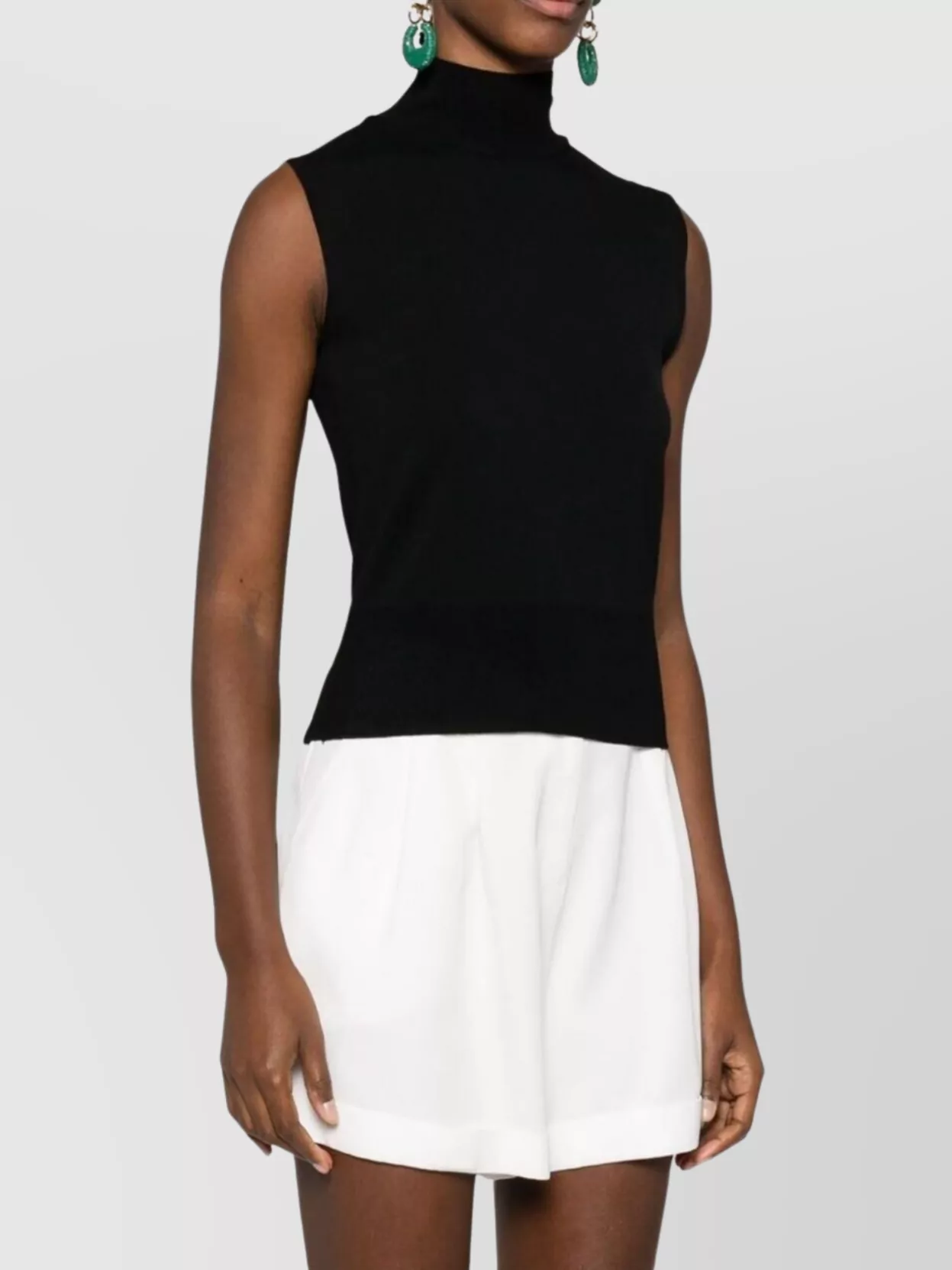 Ermanno Firenze Sleeveless Knitwear Top Mock Neck