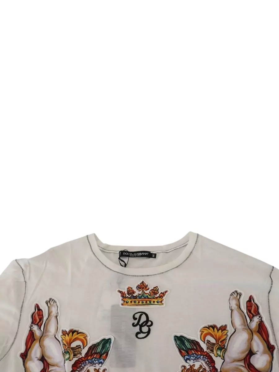 Dolce&Gabbana Silk Cotton Printed Short-Sleeve T-Shirt