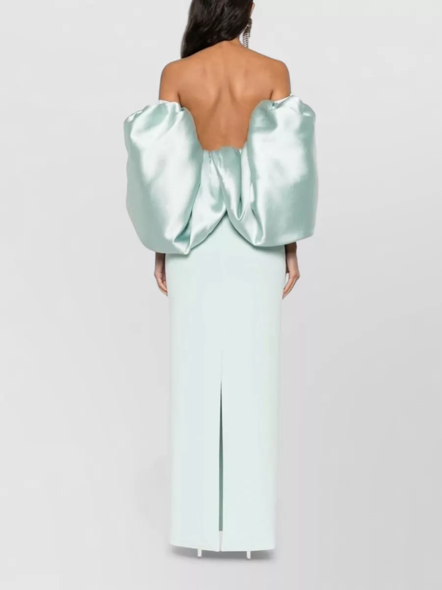 Solace London Off-Shoulder Puff-Sleeve Maxi Dress