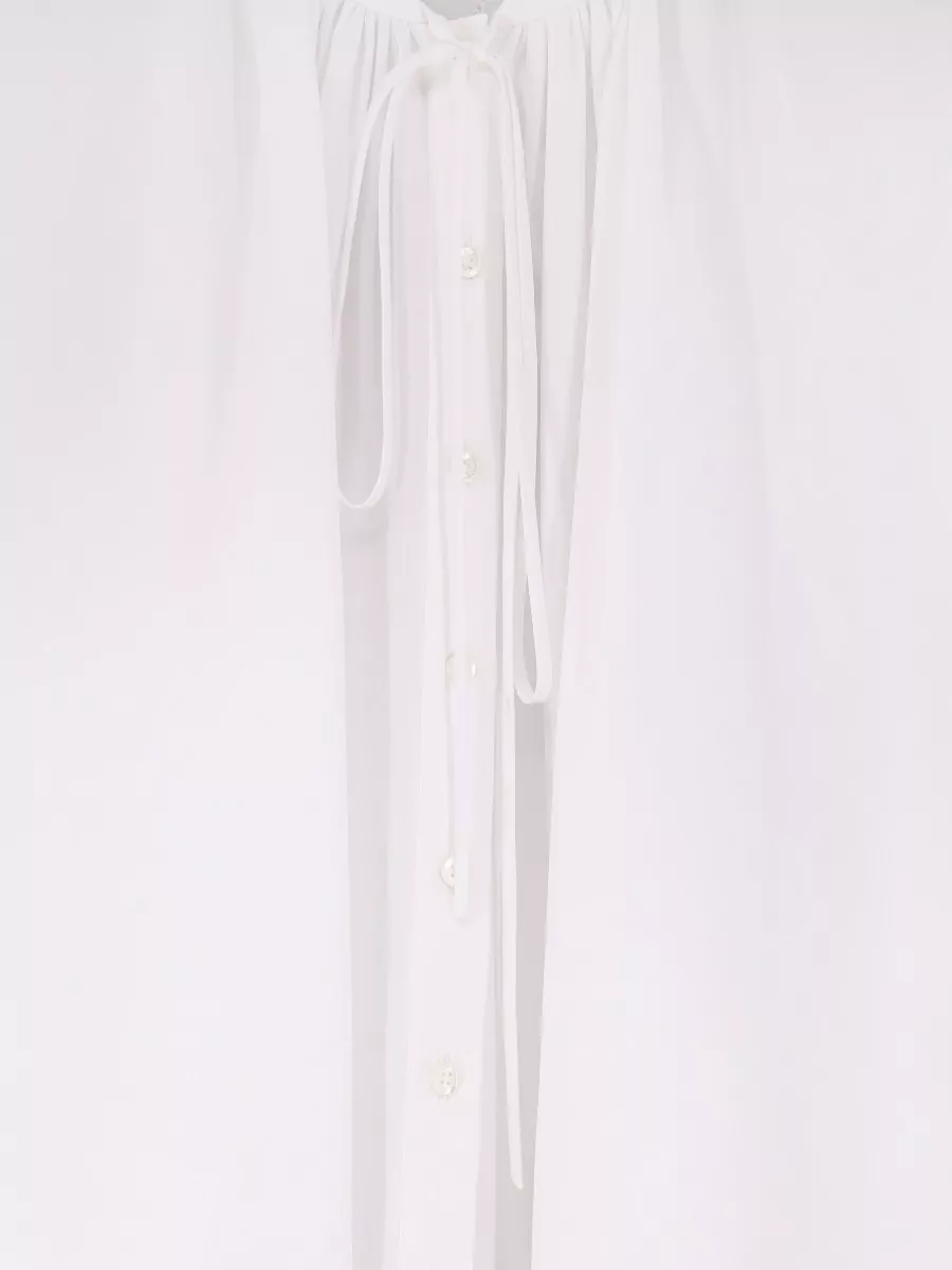 Aspesi Cotton Short-Sleeve Flared Blouse