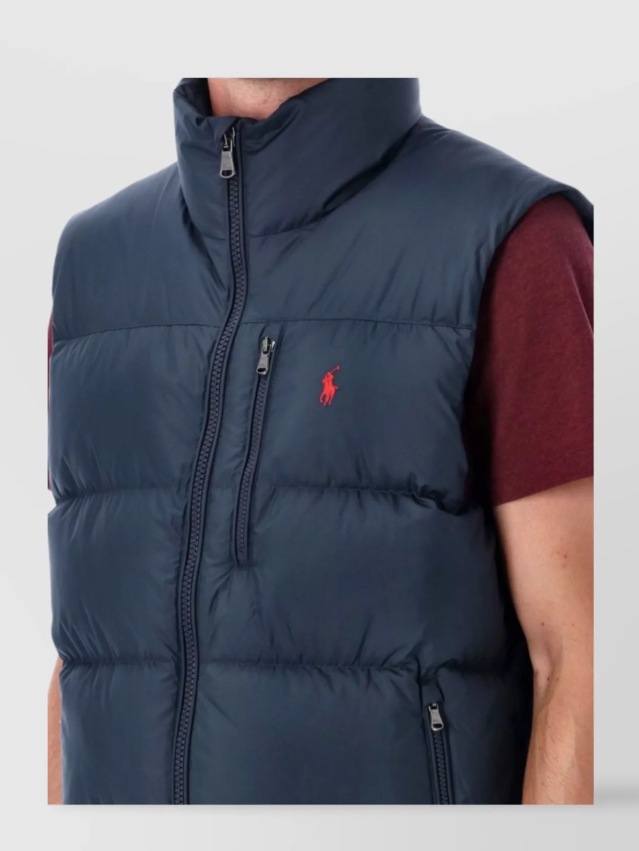 Polo Ralph Lauren Mens Annual Core Padded Regular-fit Recycled-polyester-down Gilet Polo Black In Blue