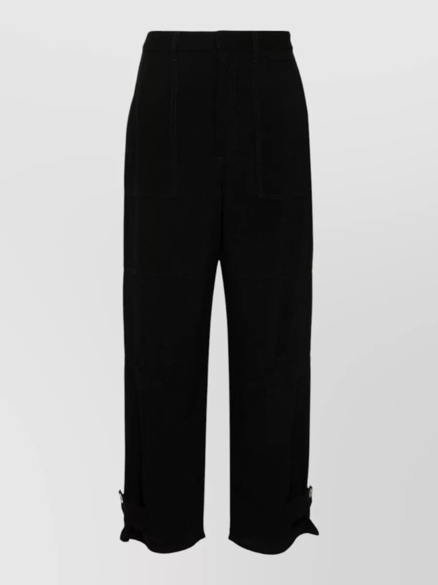 Loewe Linen Cargo Trousers Tapered Leg Design