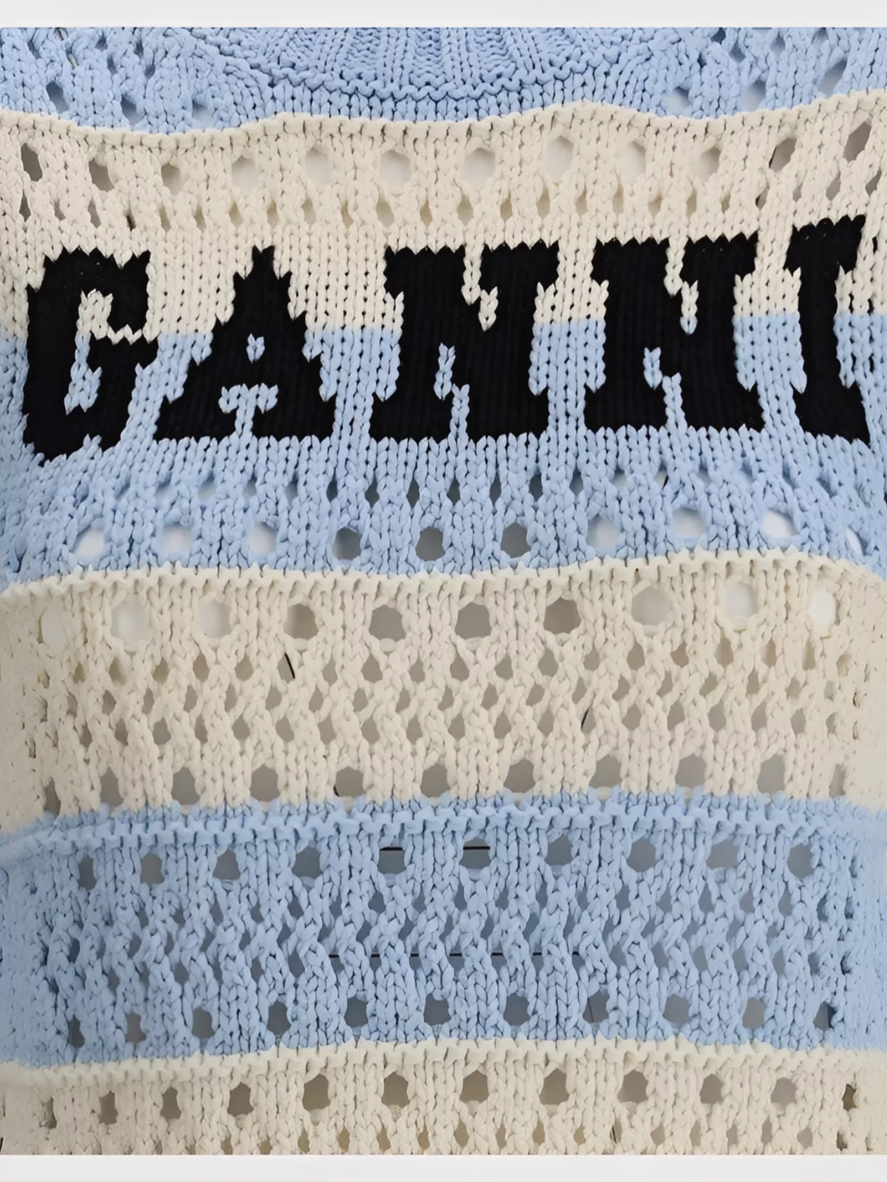 Ganni Openwork Striped Vest With Logo Inlay