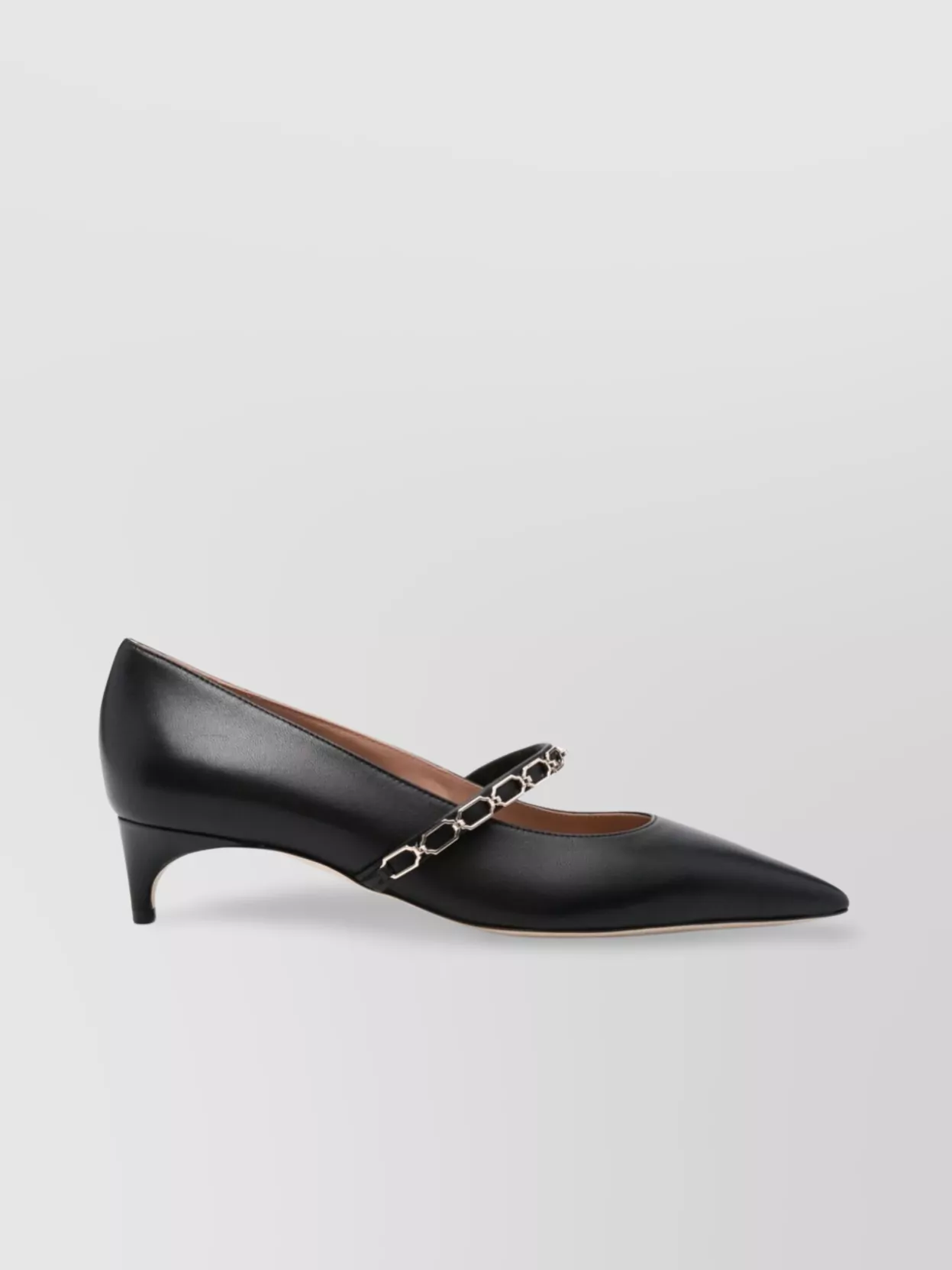 Malone Souliers Chain Kitten Heel Pointed Toe Ballerinas