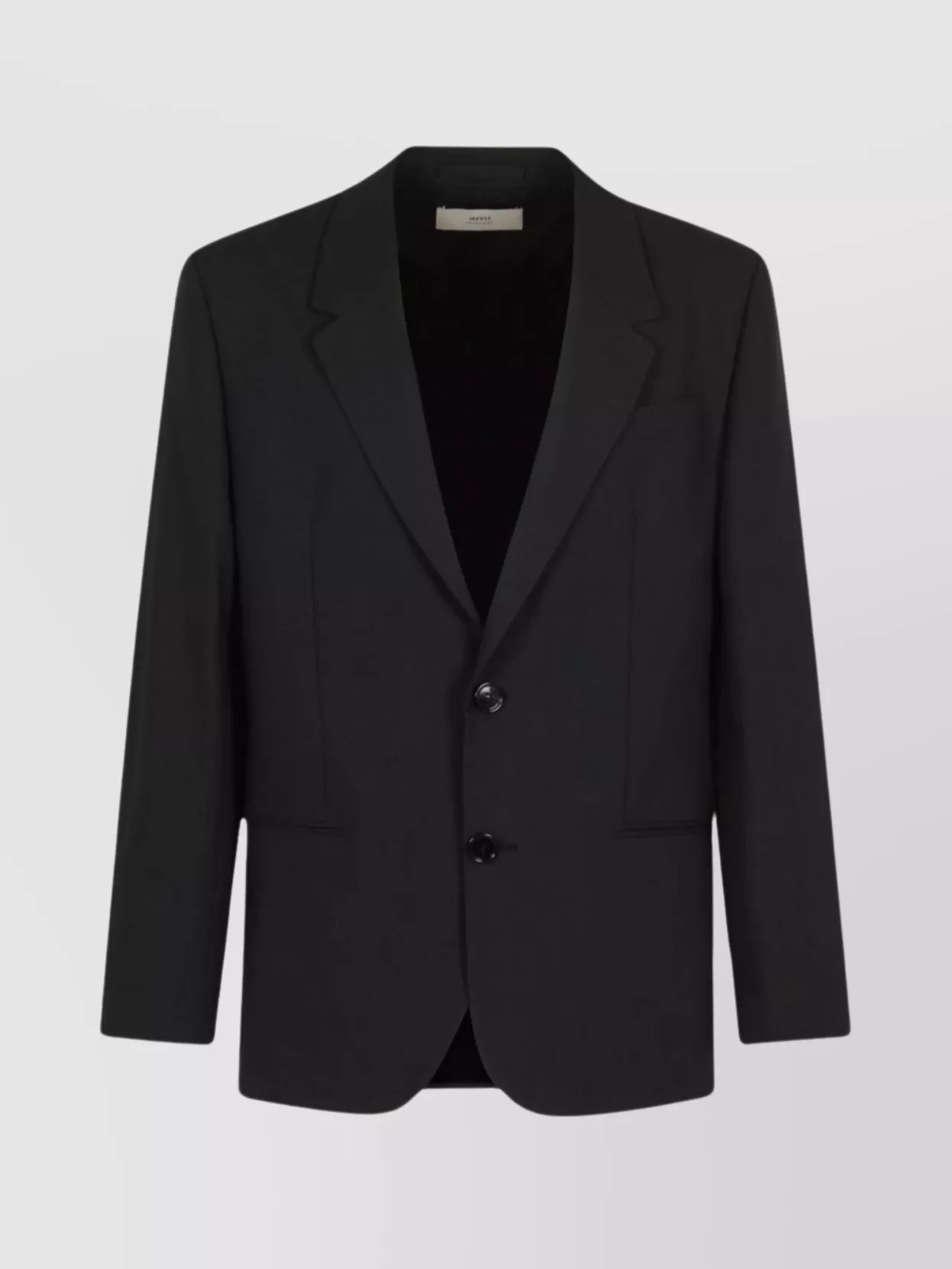 Ami Alexandre Mattiussi Tailored Wool Blazer With Notch Lapel And Pockets In Black