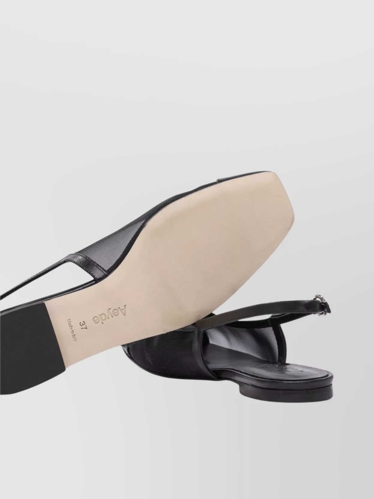 Aeyde Geraldine Leather-trimmed Mesh Slingback Ballet Flats
