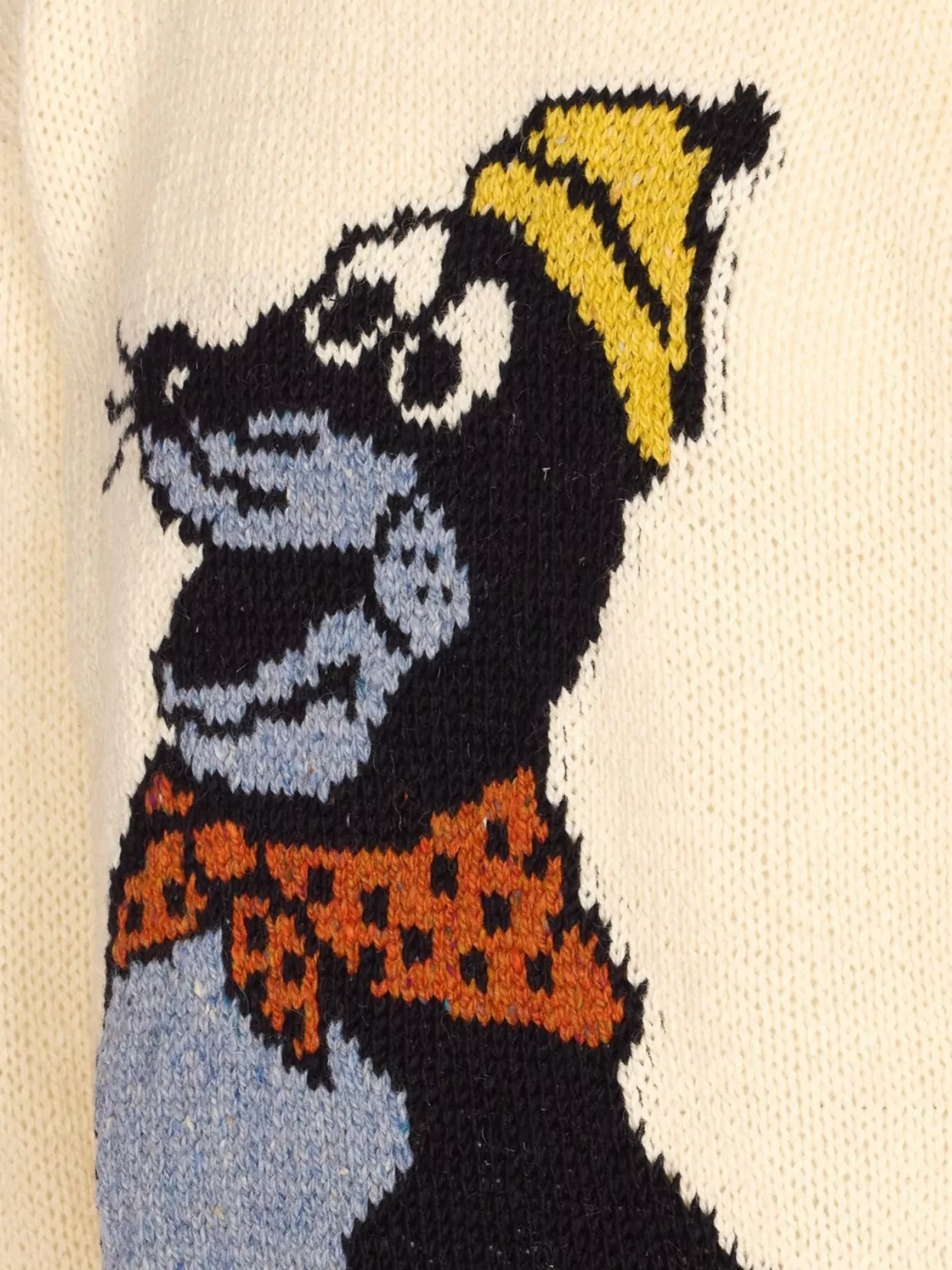 Howlin Cartoon Graphic Crewneck Sweater With Long Sleeves