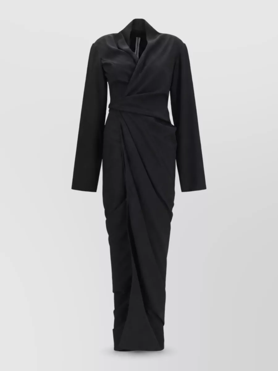 Rick Owens draped wrap long-sleeve gown