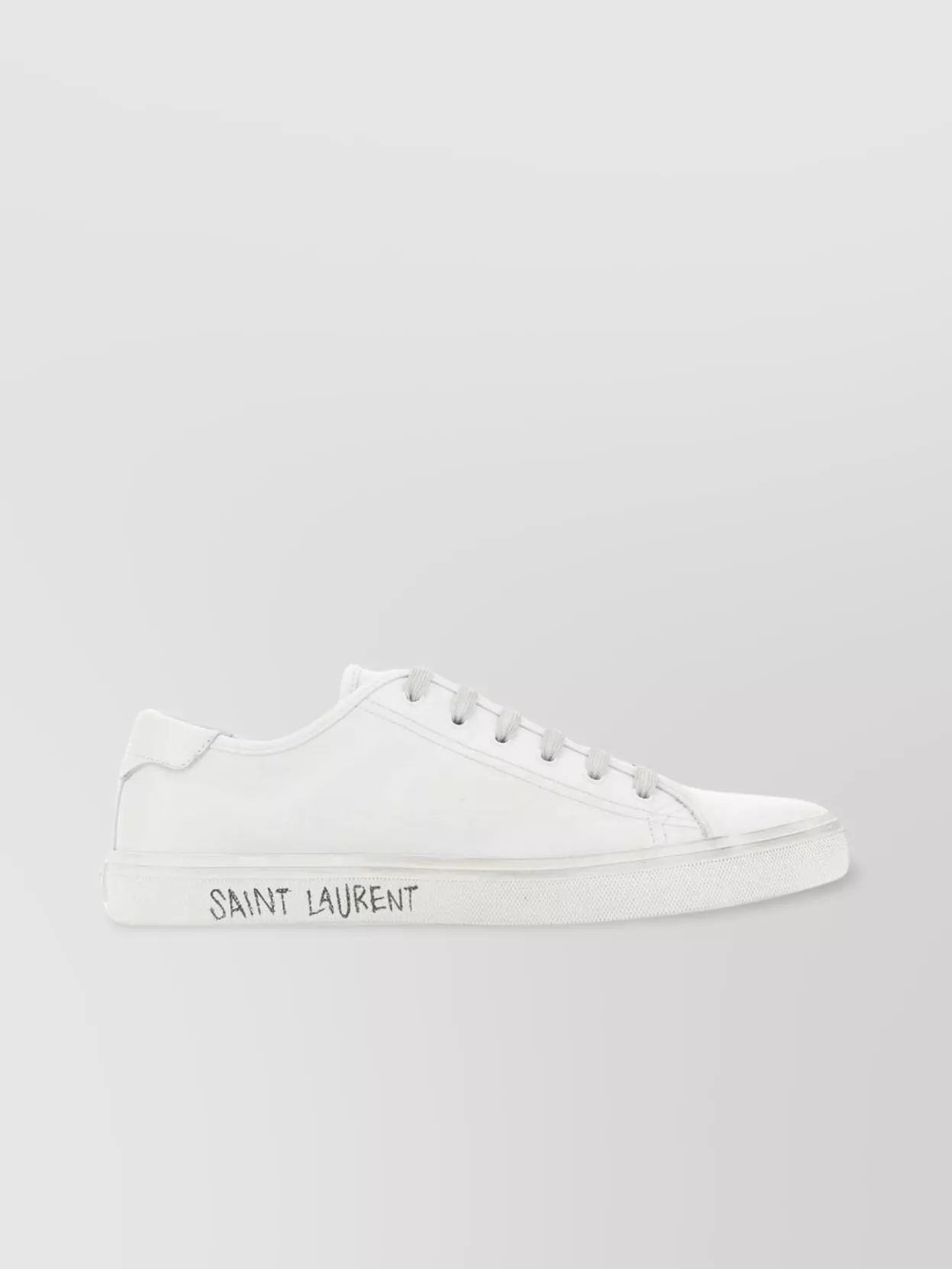 Shop Saint Laurent Contemporary Round Toe Low-top Sneakers In White