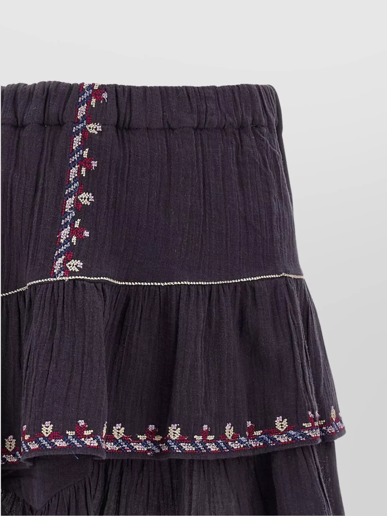 Isabel Marant Etoile Layered Ruffles Sheer Fabric Shorts
