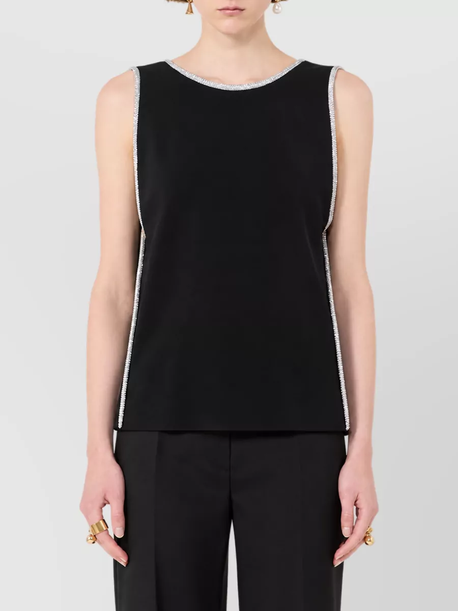 Sportmax Crystal-Embellished Sleeveless Top