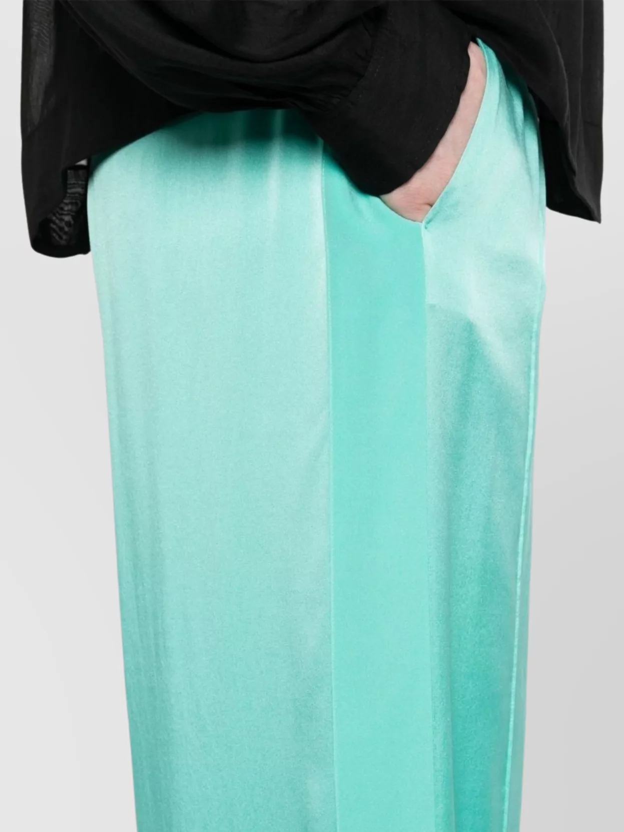 Forte Forte Wide Leg Silk Trousers With Satin Finish