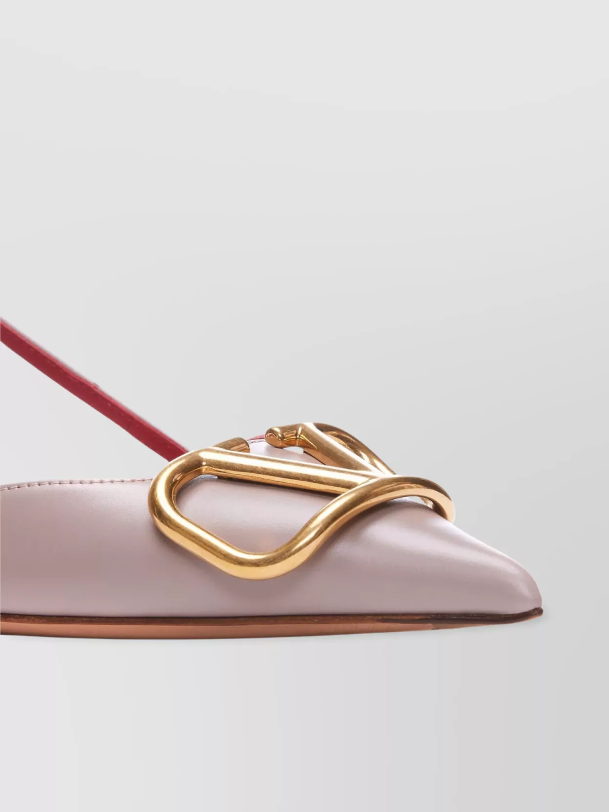 Valentino Signature Vlogo Slingback Kitten Heel Pumps In Gray