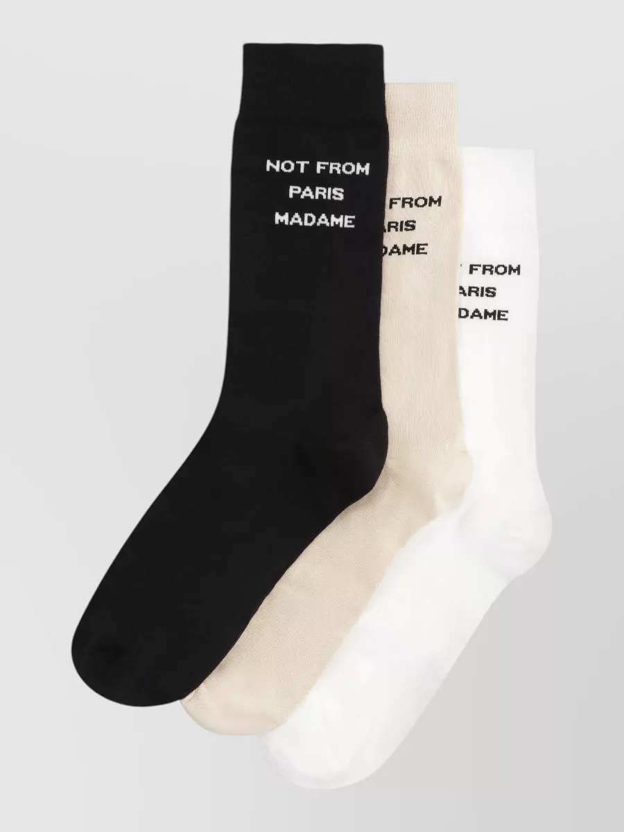 Drôle De Monsieur logo slogan socks set of three