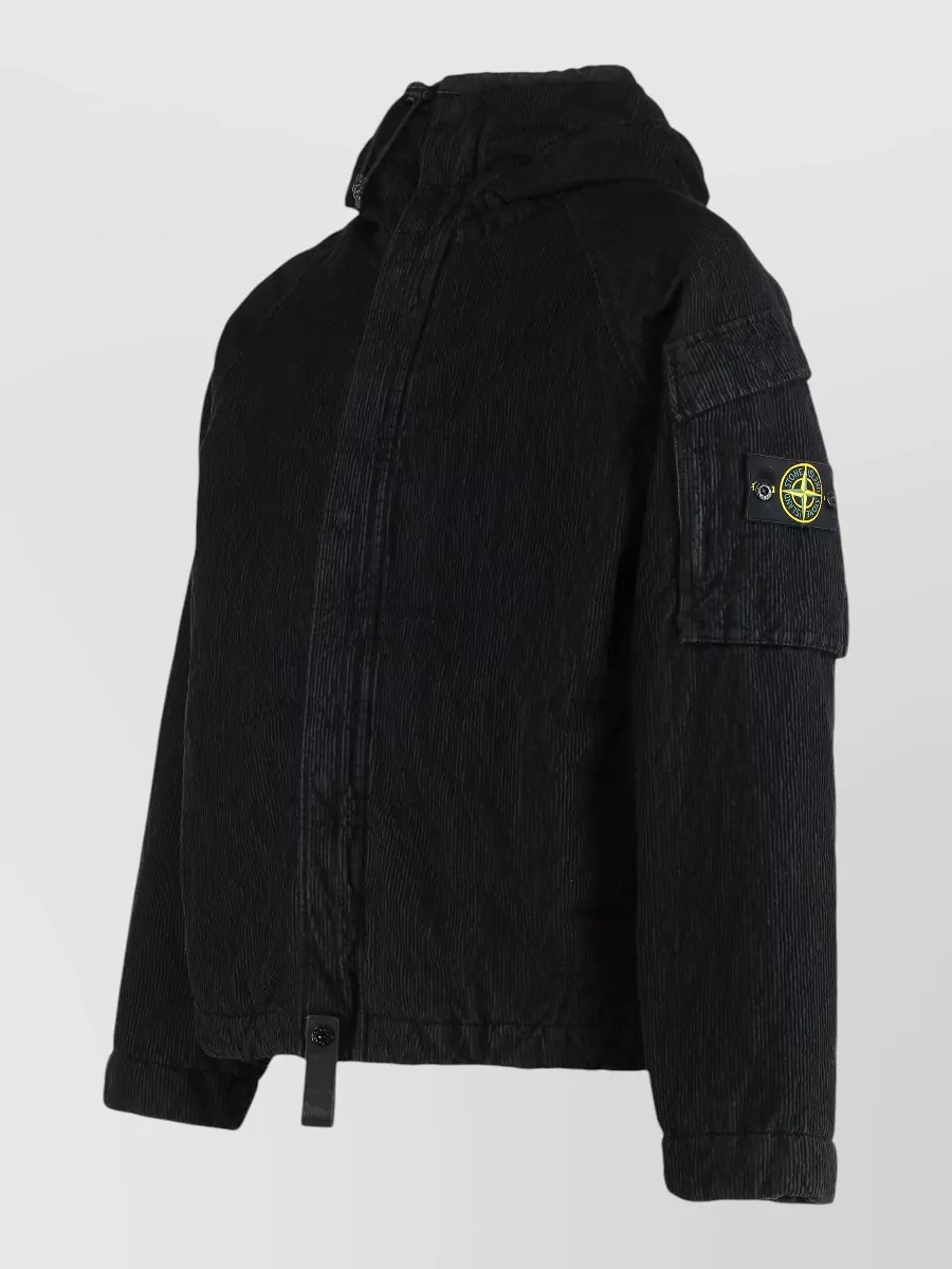 Stone Island Corduroy Hooded Jacket Adjustable Hem