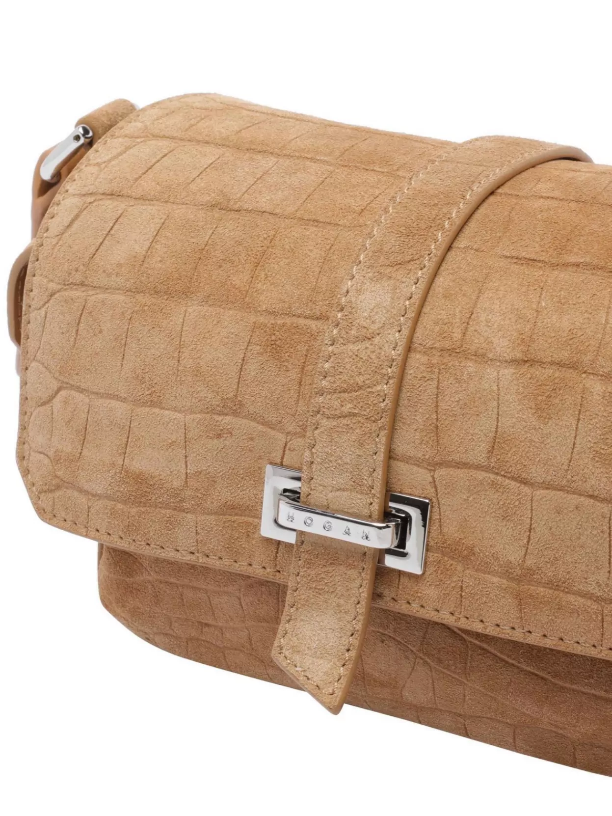 Hogan Small Flap Crocodile Shoulder Bag
