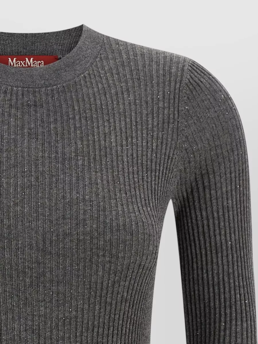 S Max Mara Silk Wool Ribbed Sweater
