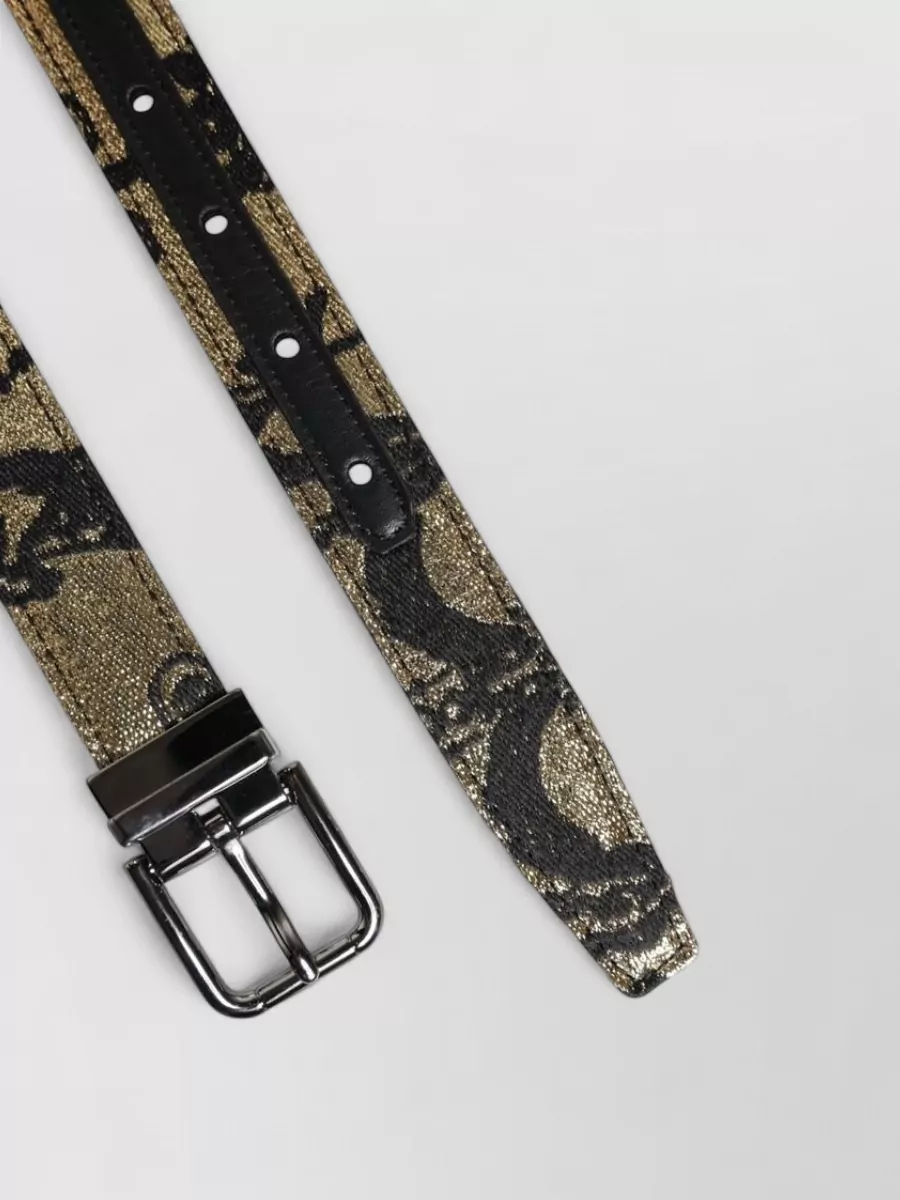 Dolce&Gabbana Leather Jacquard Belt