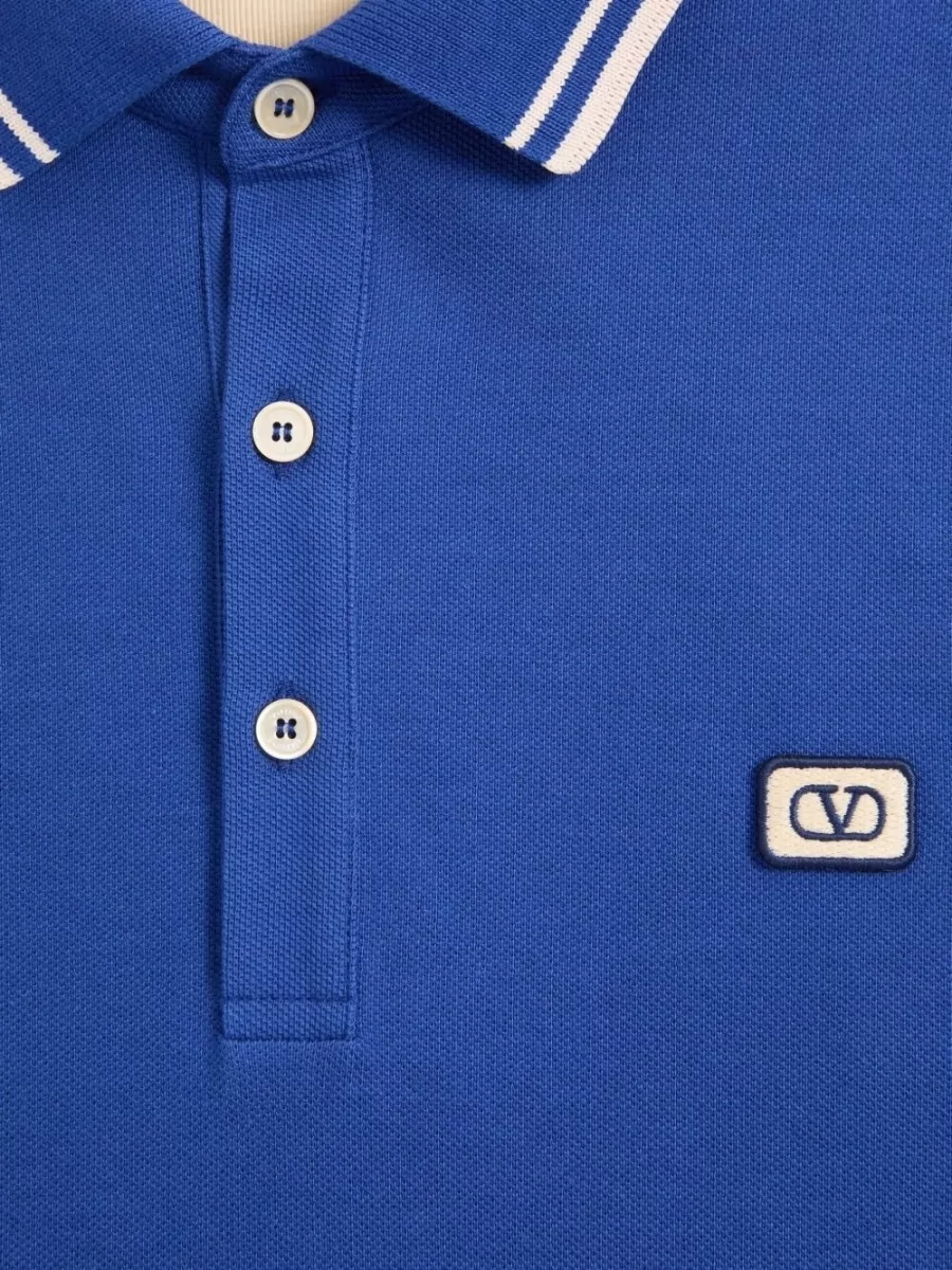 Valentino Vlogo Signature Cotton Piquet Polo Shirt