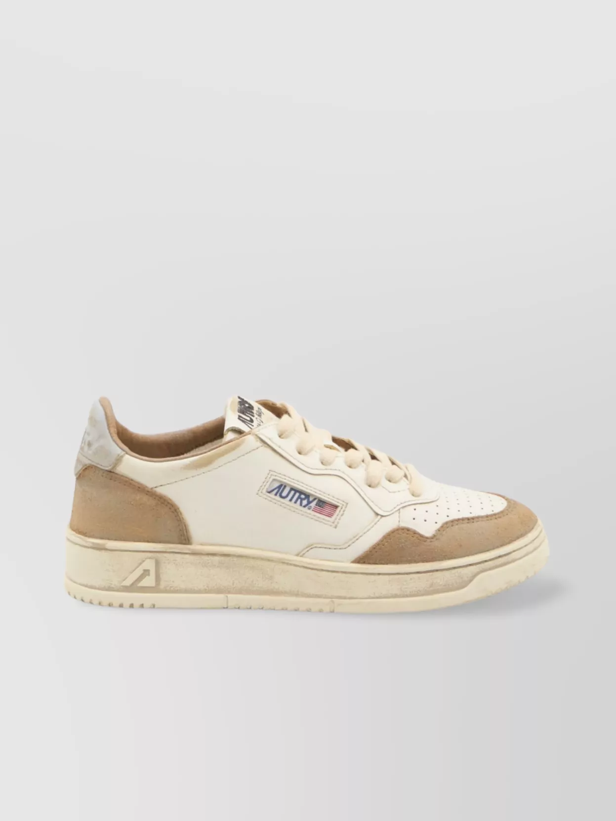 Autry Vintage Distressed Leather Low-Top Sneakers