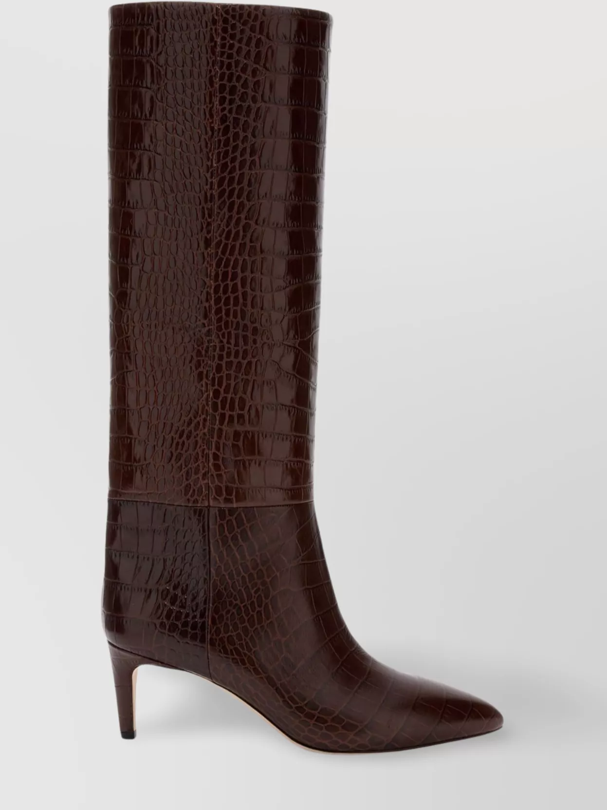 Paris Texas Cone Heel Crocodile Embossed Leather Boots