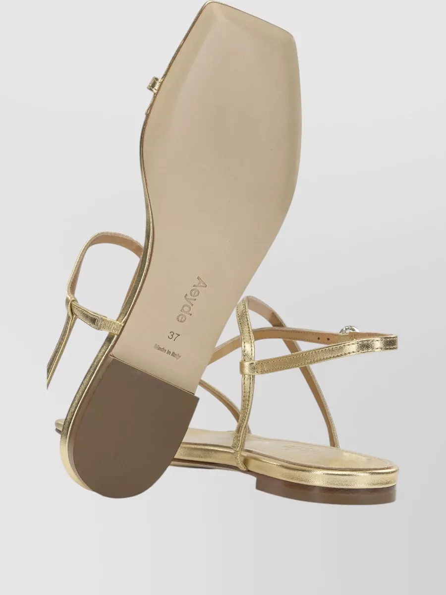 Aeyde Laminated Nappa Leather Flat Slides