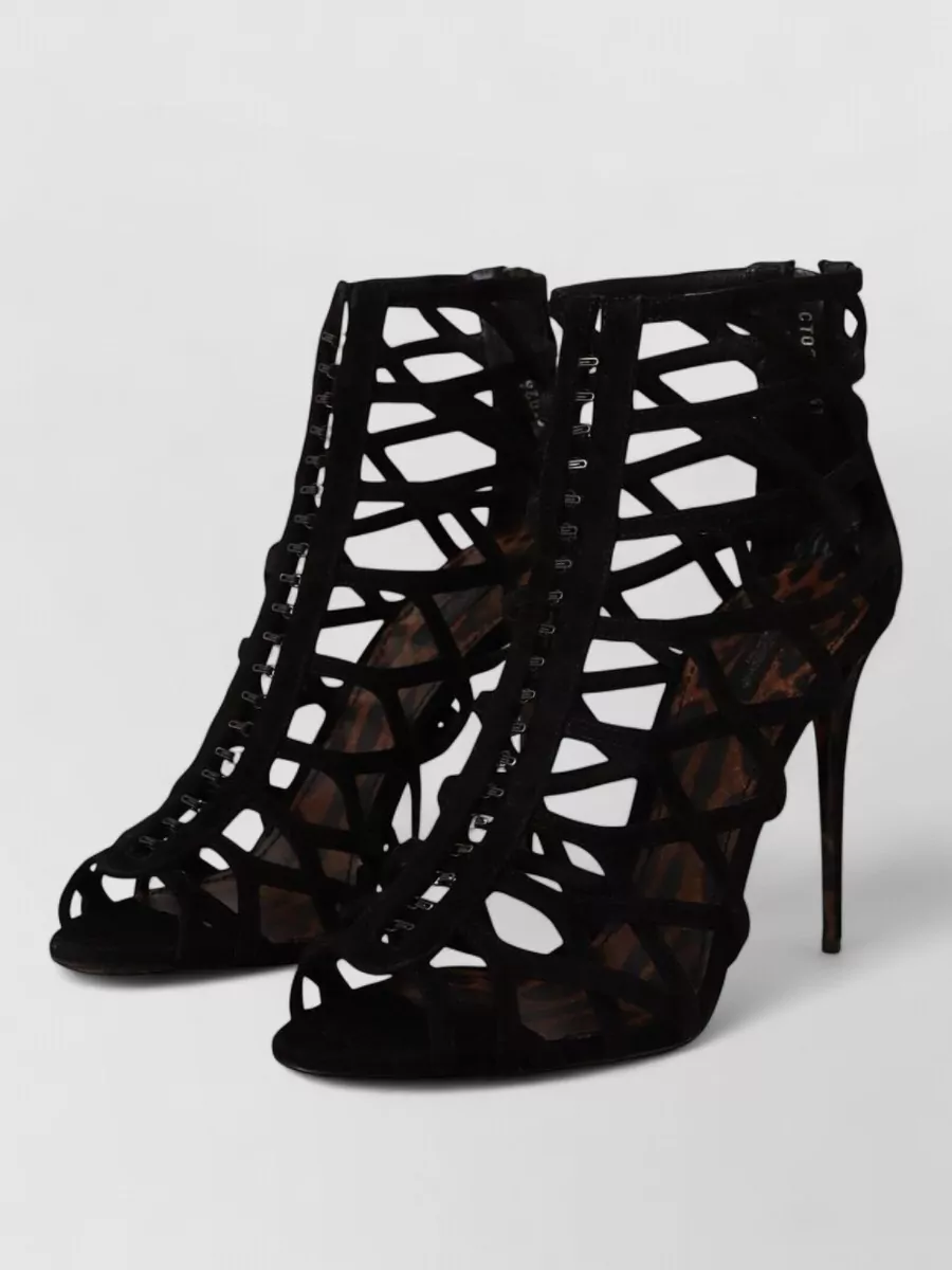 Dolce&Gabbana Suede Leather Cage Sandals