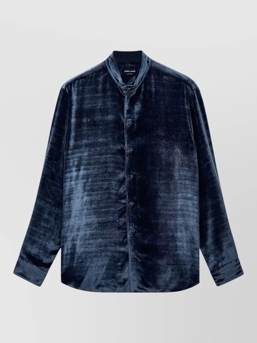 Giorgio Armani silk velvet regular-fit shirt