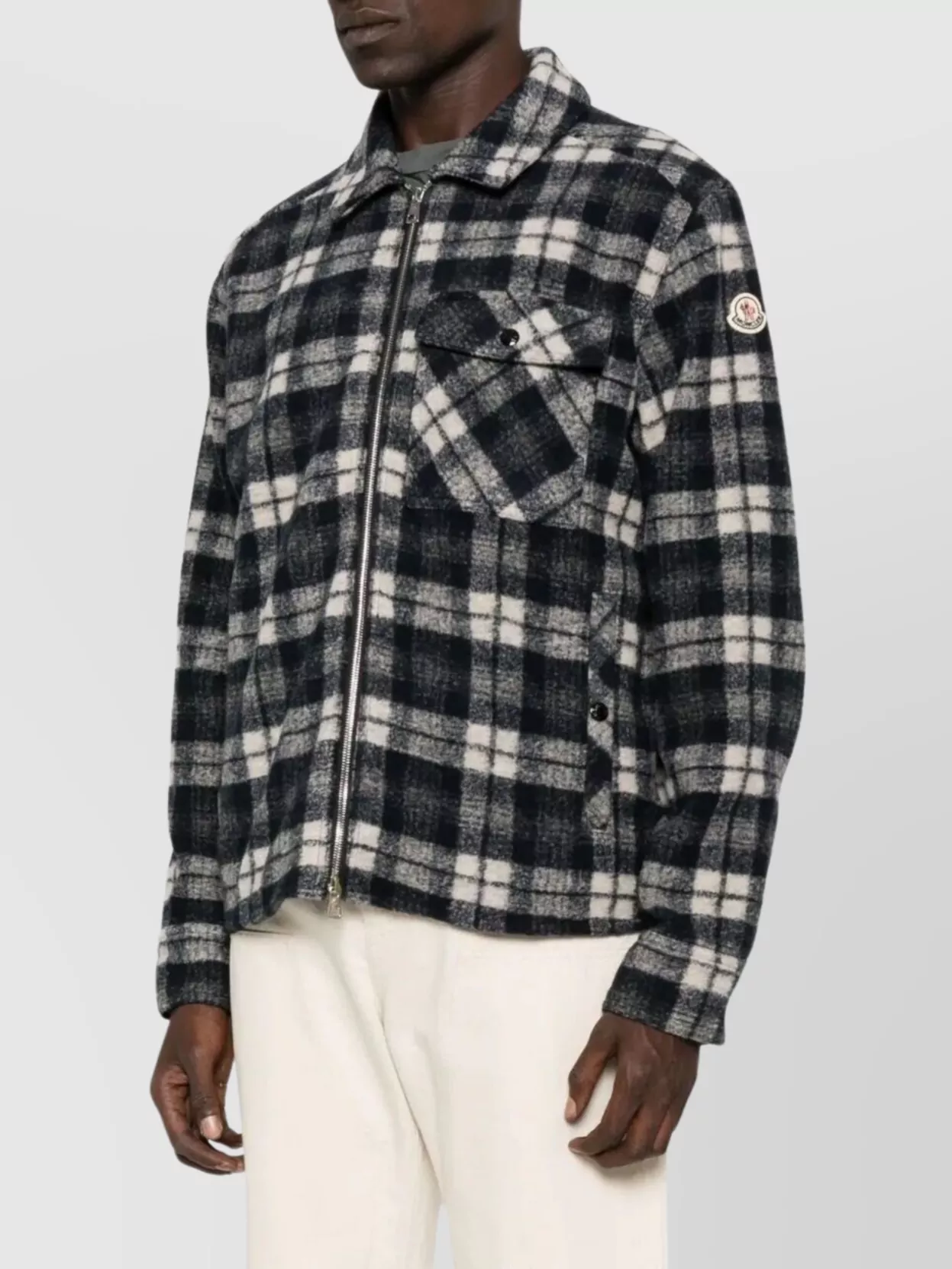 Moncler Long Sleeve Checked Shirt With Chest Pocket
