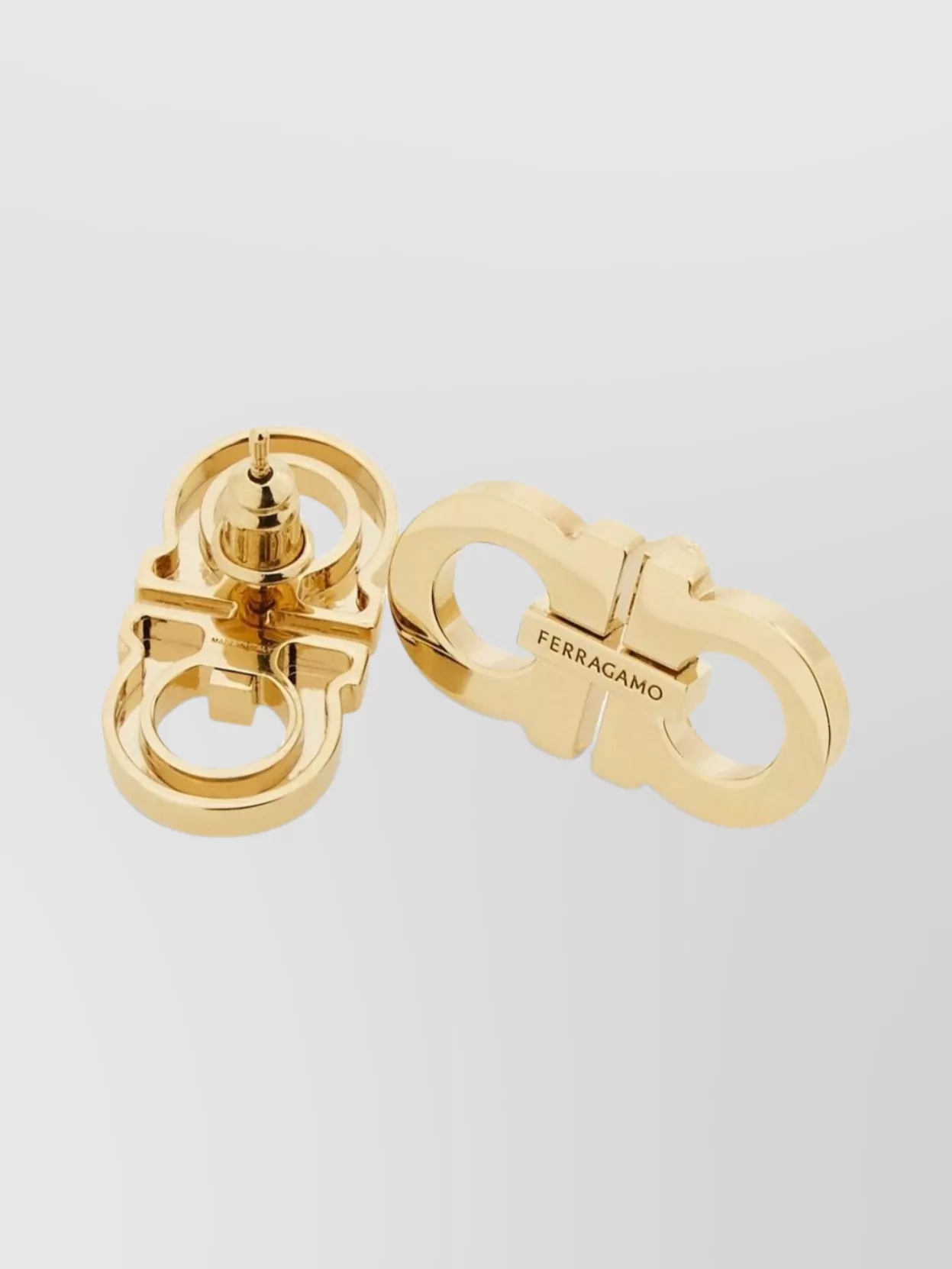 Ferragamo 2 Hooks Earrings Gold-Tone Finish