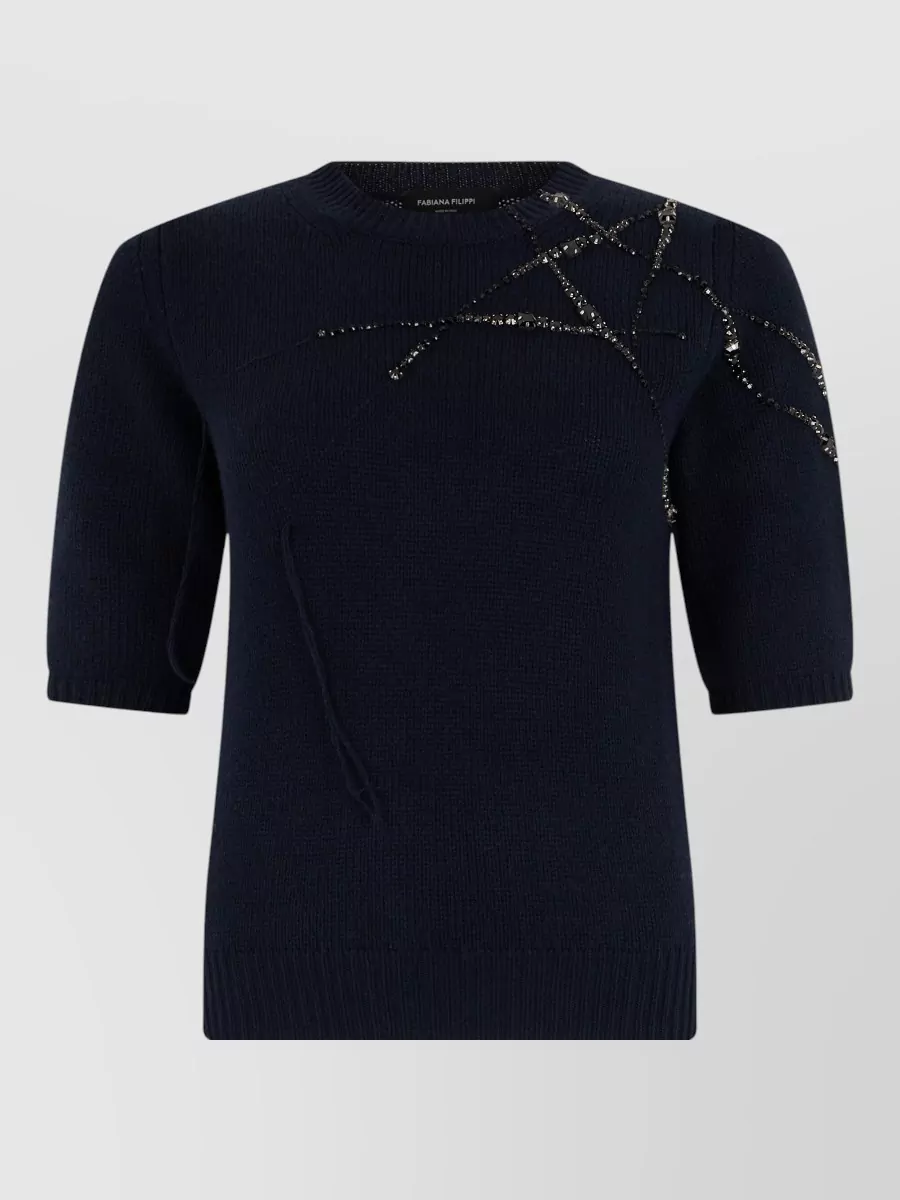 Fabiana Filippi Cashmere silk wool three quarter sleeve sweater