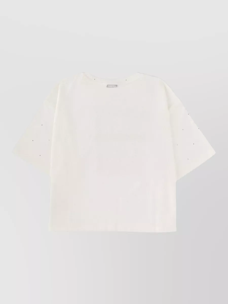 Michael Kors Short Sleeve Round Neck Studded Top