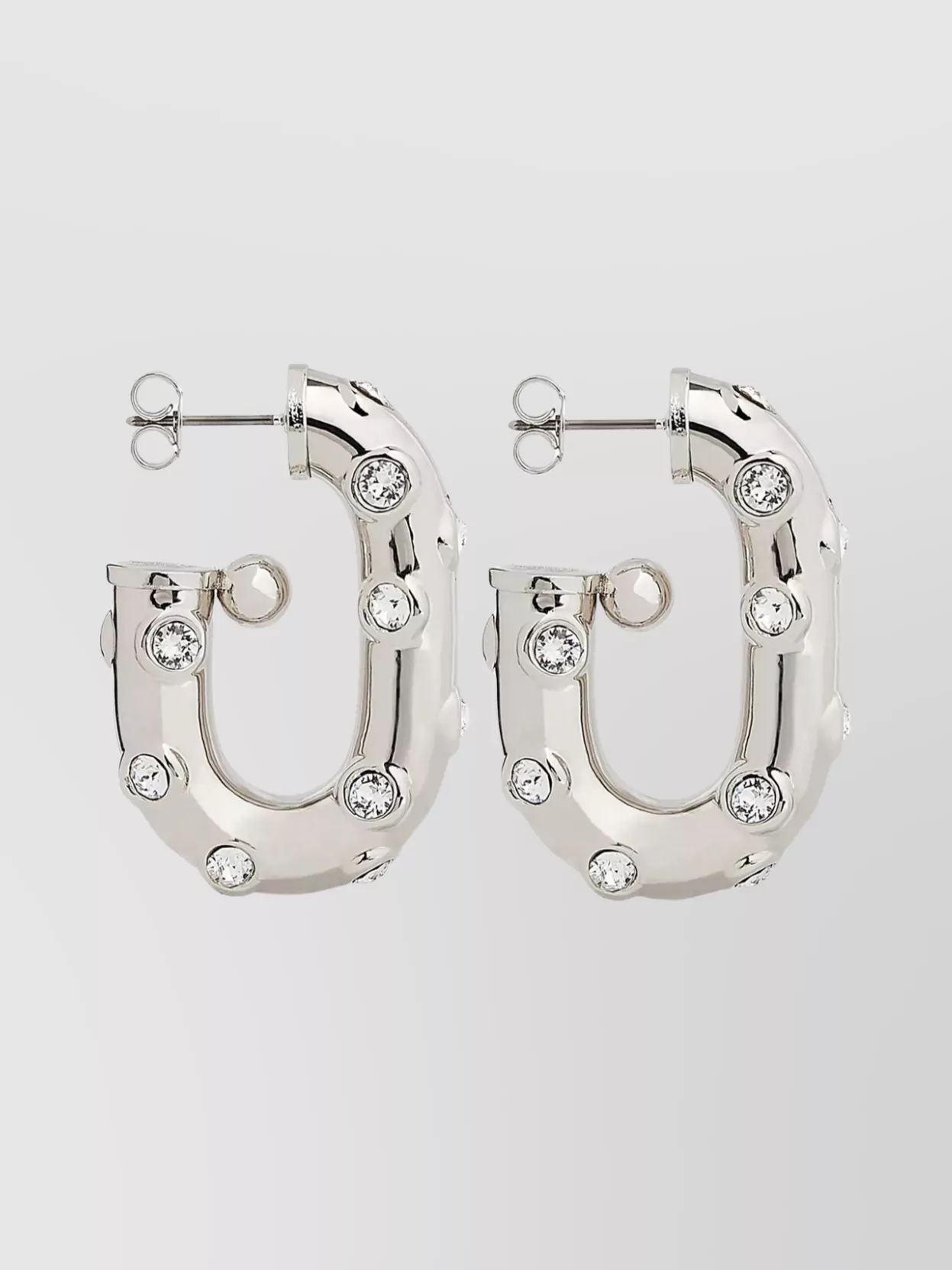 Paco Rabanne Large Hoop Earrings Studded Design