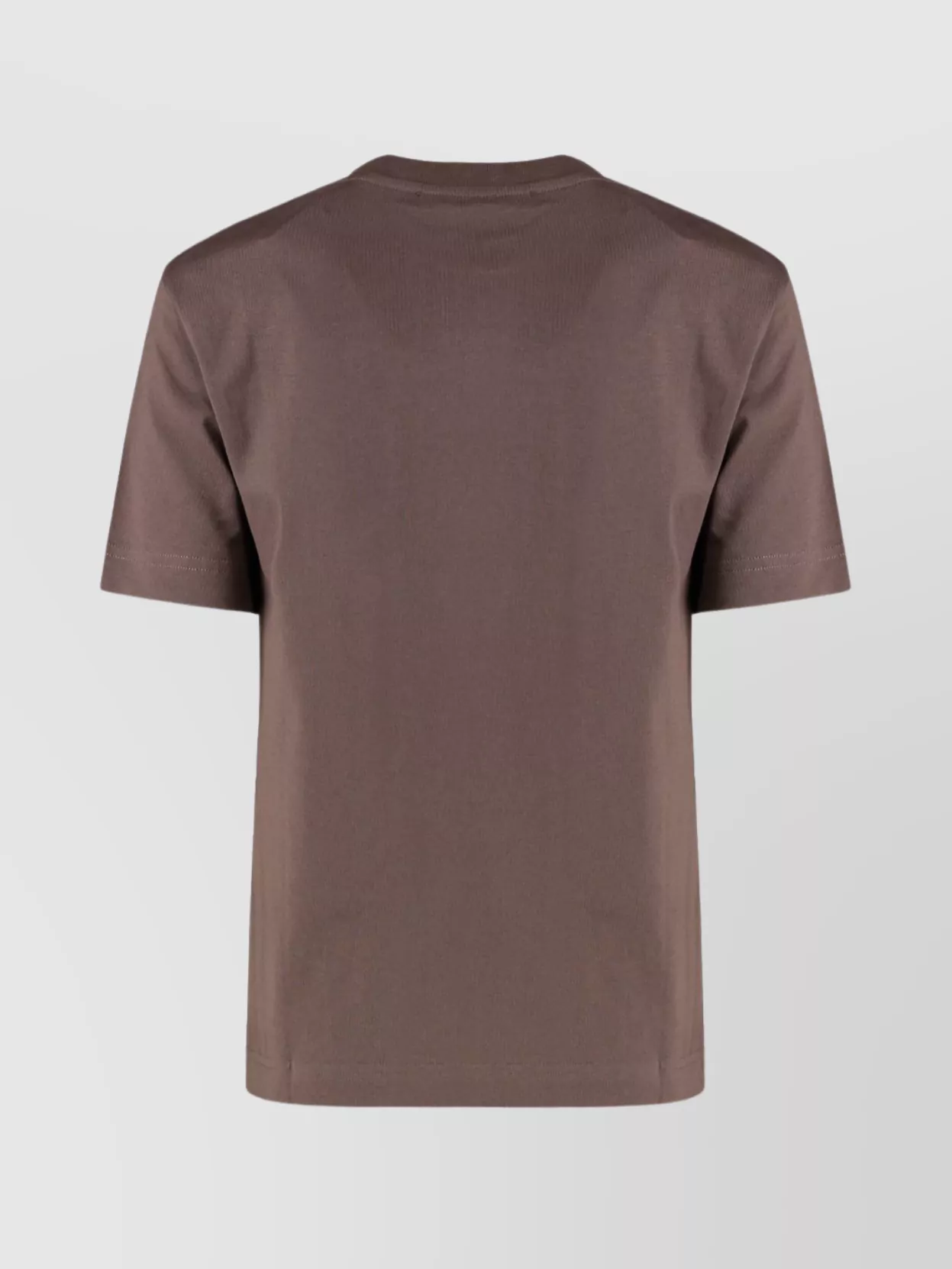 Jacquemus Ribbed Collar Crew-neck T-shirt In Cotton In Brown