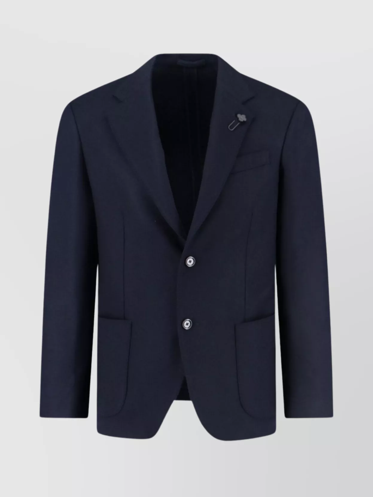 Lardini Tailored Jacket With Notched Lapel And Pin In Blue