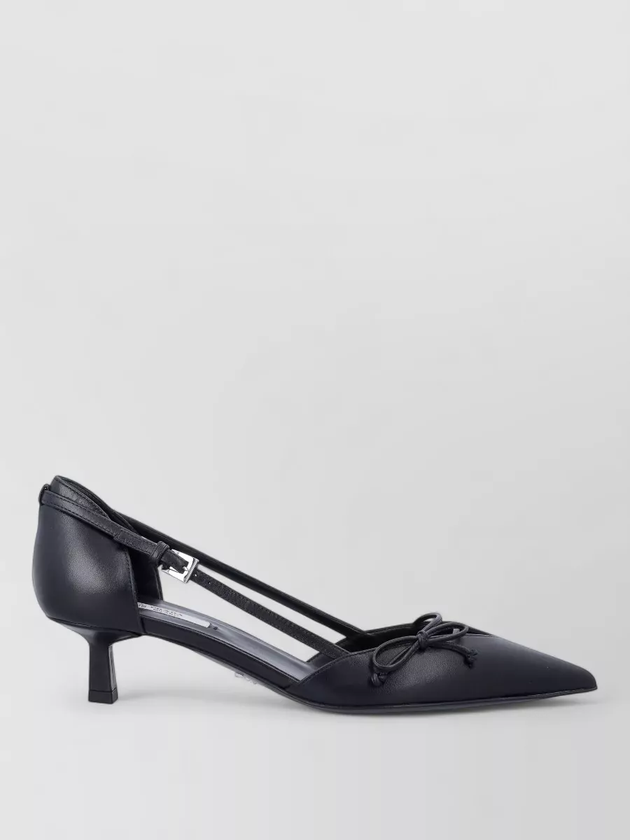 Prada leather open-side pumps