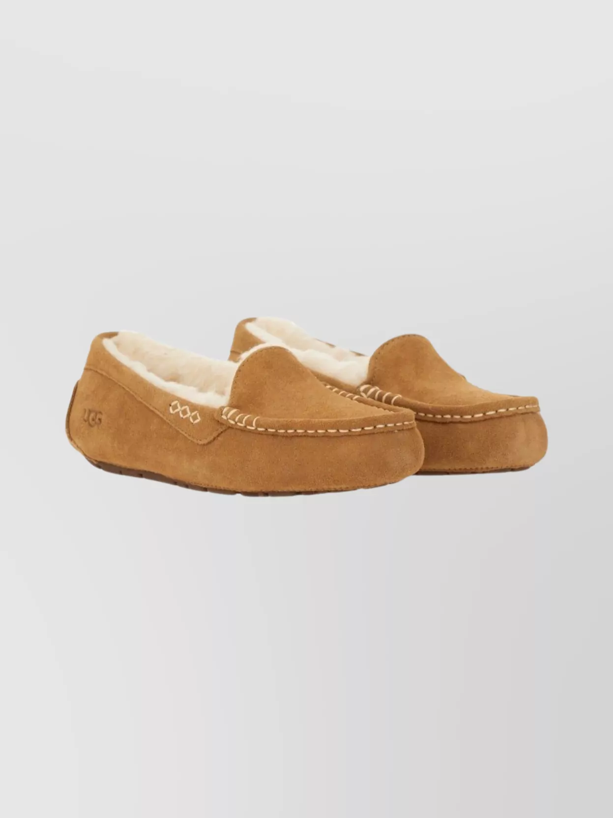 Ugg Suede Loafers With Rubber Sole Design