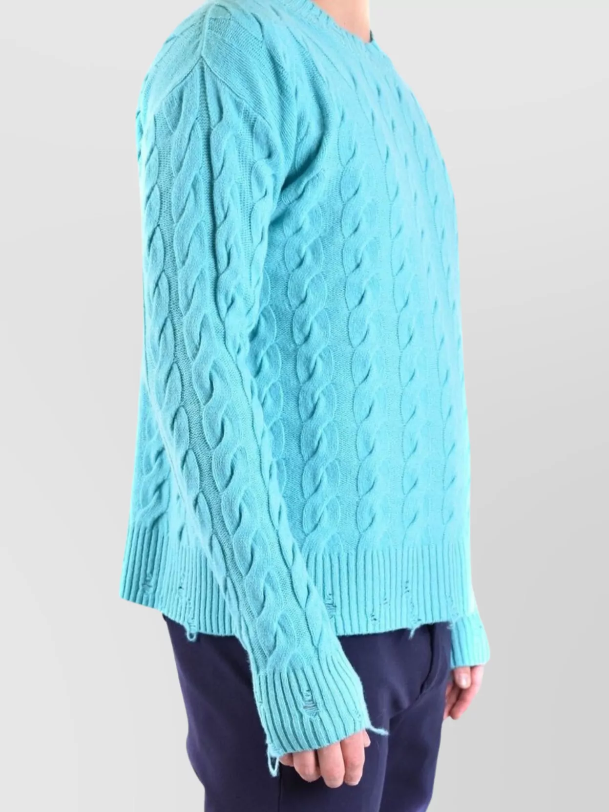 Laneus Cable Knit Crew Neck Sweaters