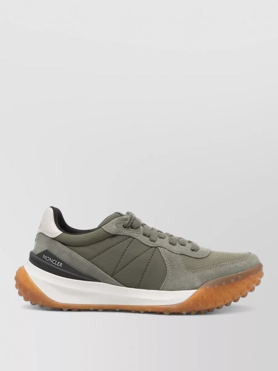 Moncler Suede Paneled Logo-Print Low-Top Sneakers