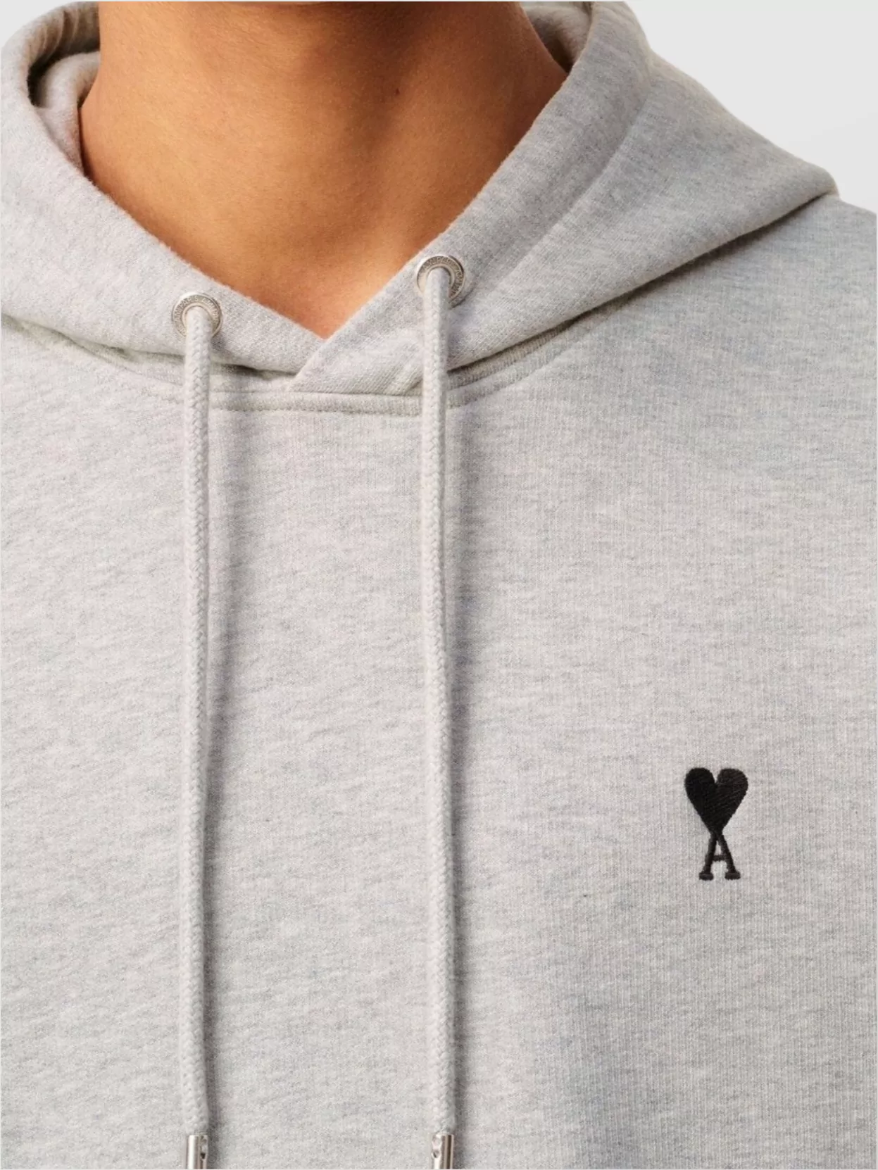 Ami Paris Cotton Hoodie Logo Drawstring Hood
